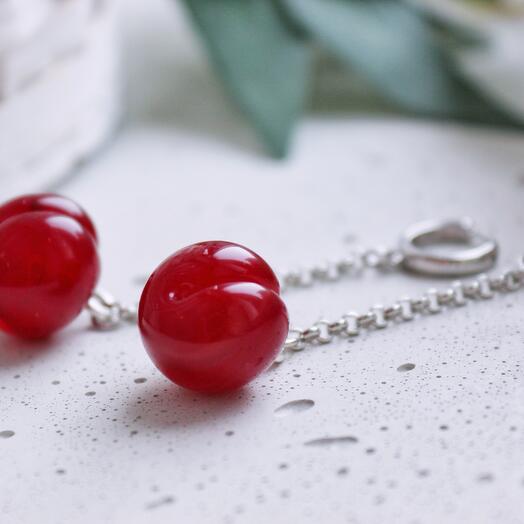 Pendientes de cristal de cereza