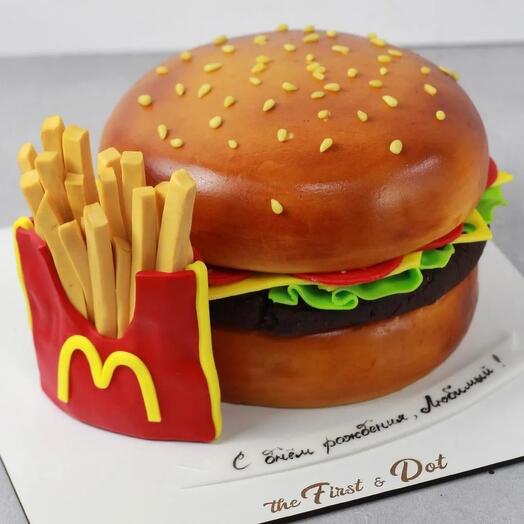 Pastel de cumpleaños 3D "Burger"