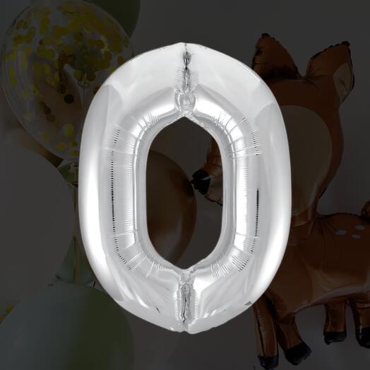 Шар-цифра "0" серебро