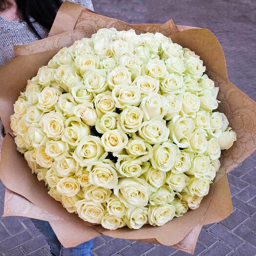 Bouquet of 101 white roses