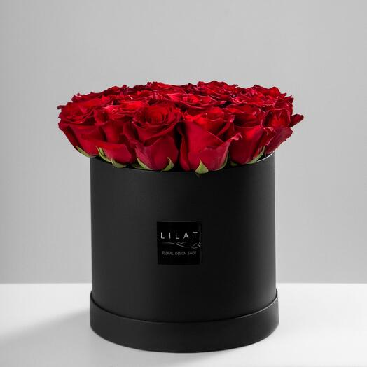 Caja De Rosas + Tarjeta Postal
