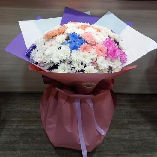 Bouquet of 21 chrysanthemums