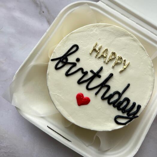 Бенто-торт Happy birthday белый