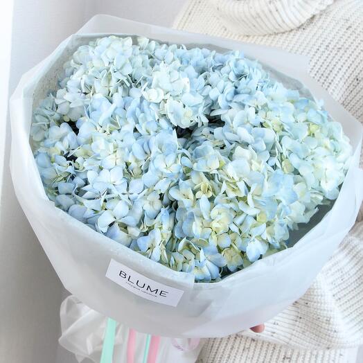 Пышный монобукет из 5 гортензий