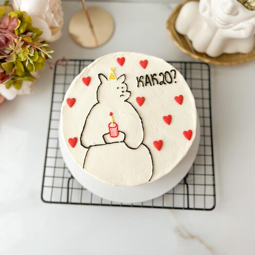 Торт 1.2 кг  «Карамельный медовик» с мишкой🧸