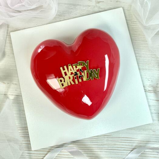 Торт сердце Happy birthday