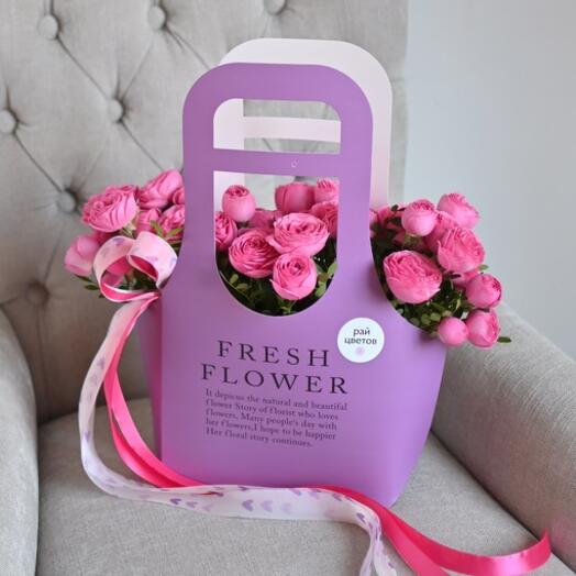 Fresh box с пионовидной розой