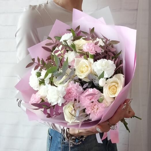 Букет "💞Романтик💞". Букет с белыми розами. Очень красивый букет 😍