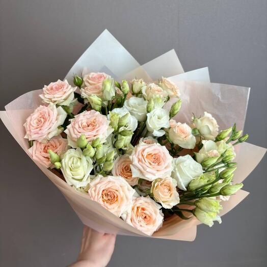 Rose bush + eustoma