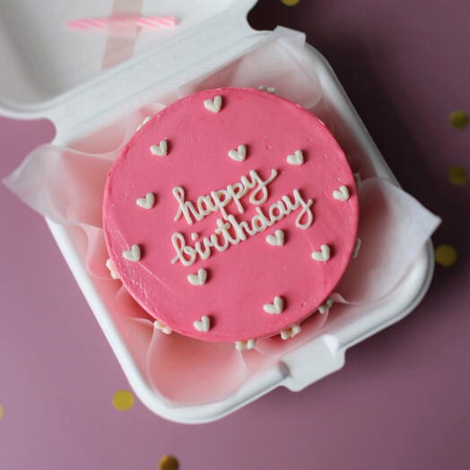 Бенто торт happy birthday / с днём рождения с сердечками
