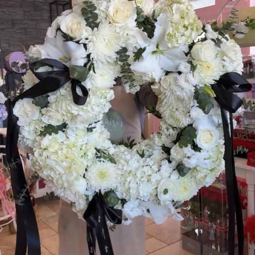 Funeral Wreath Large White Flowers