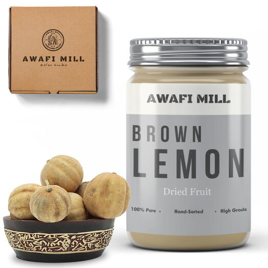 AWAFI MILL Dehydrated Lemon Brown/Yellow | Citrus Limon - Bottle of 100 Gram
