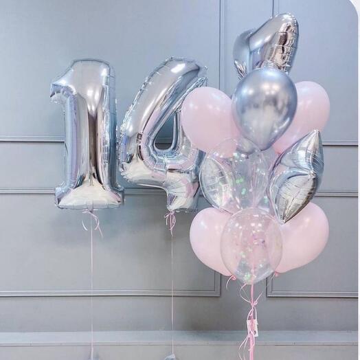 Комплект воздушных шаров Серебристая 14
