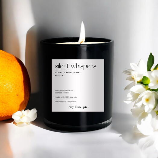 Silent Whispers - Luxury Scented Candle (Black)