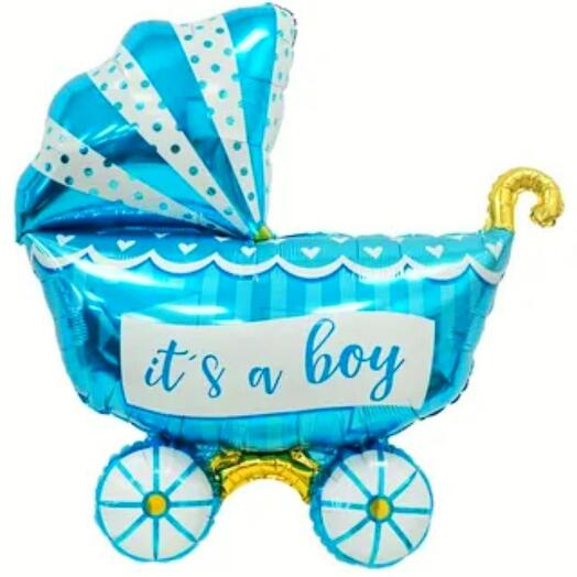 Фольгированный воздушный шарик "Коляска it  s-a boy"