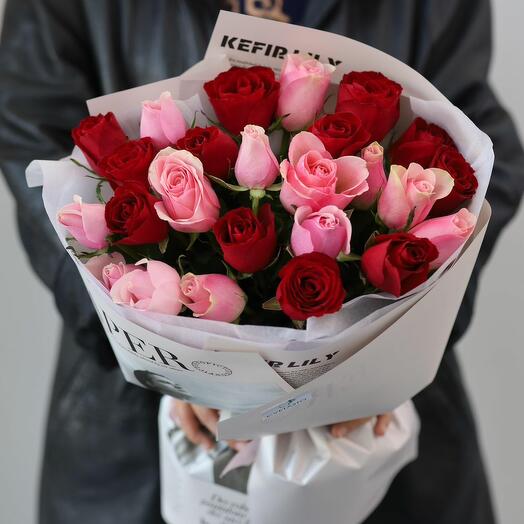 Cvetasto Букет микс 25 кенийских роз