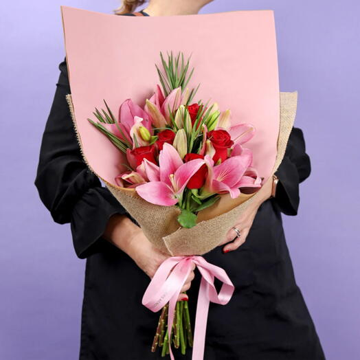 Lilies and Roses mix bouqet