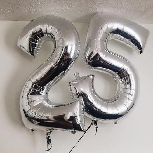 Цифры 25 Серебро