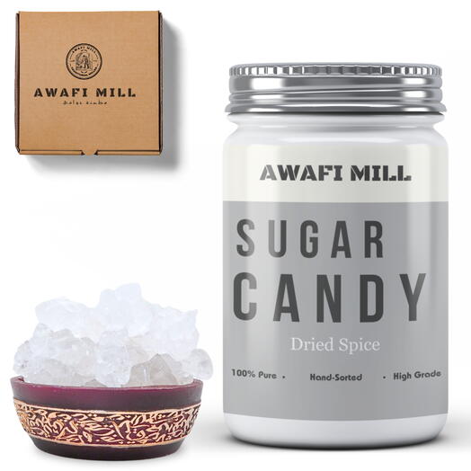 AWAFI MILL Sugar Candy | Crystal Rock Sugar - Bottle of 100 Gram