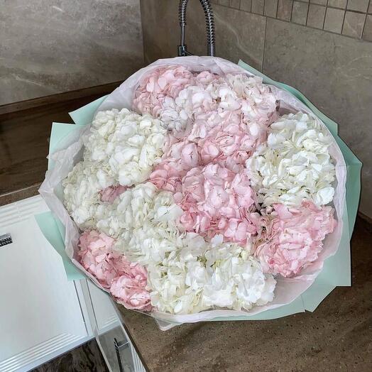 Букет 15 гортензий