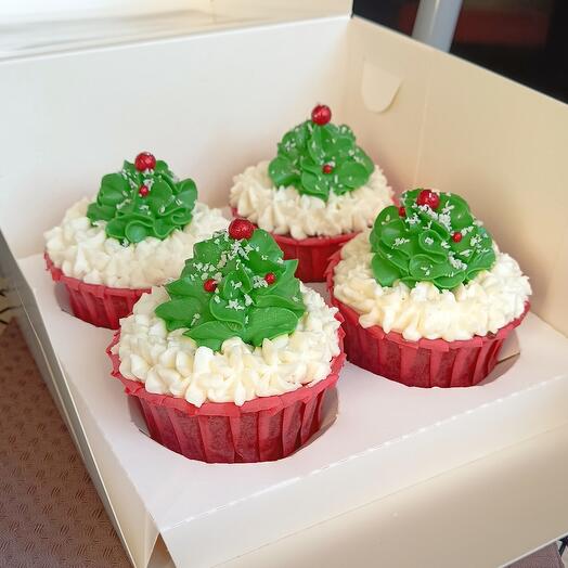 Капкейки новогодние 4шт