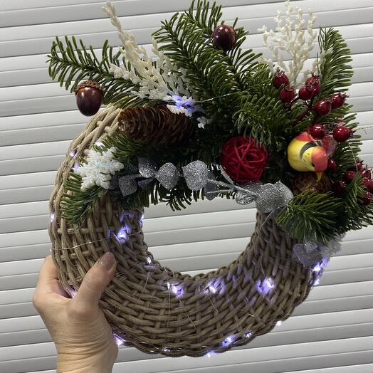 Новогодний венок светящийся