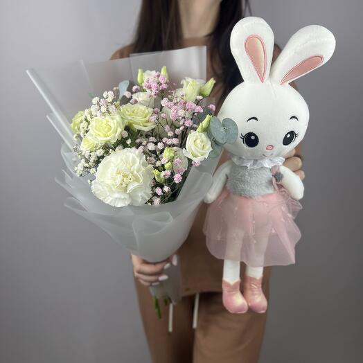 Bouquet of Fluff with a Bunny toy