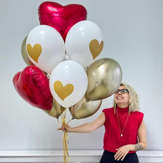 Воздушные шары на день влюбленных. Сет 1775
