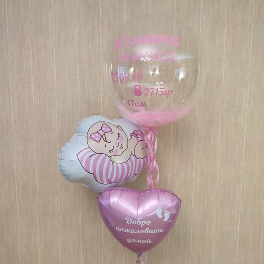 Набор из 3 шаров на выписку дочки