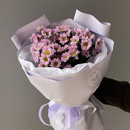 "Pink miracle" bouquet of pink chamomile