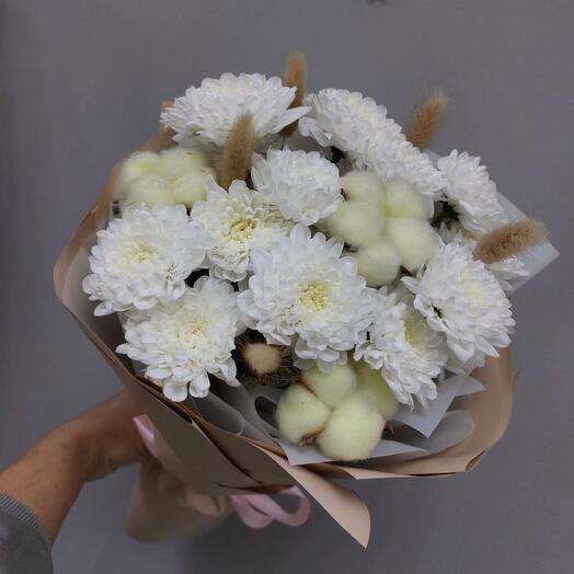 Chrysanthemum, cotton and spikelets