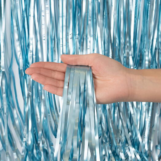 Дождик шторка голубой матовый. Rain curtains light blue Matt