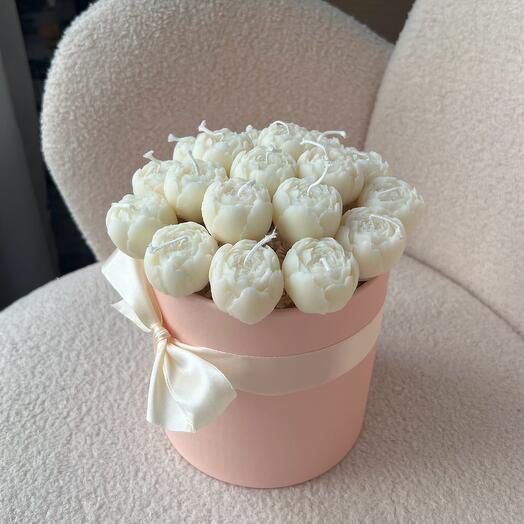 Букет из арома свечей-пионов М-делюкс2