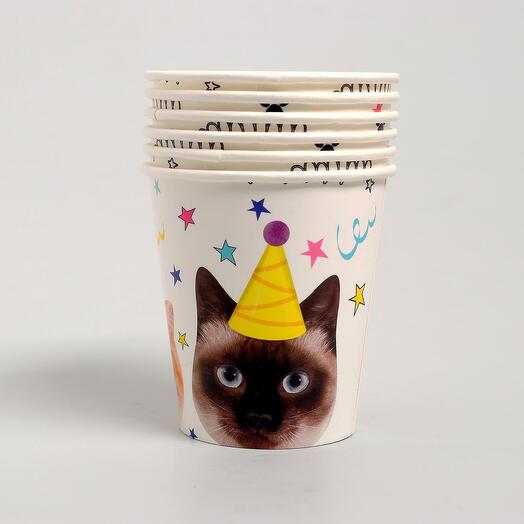 Стаканы "Котики" (250 мл), 6 шт