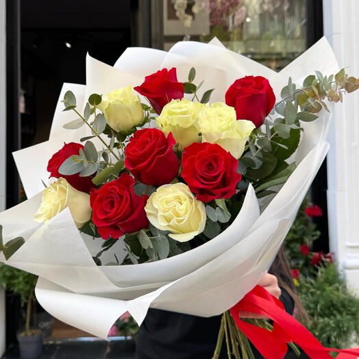 White and Red Roses