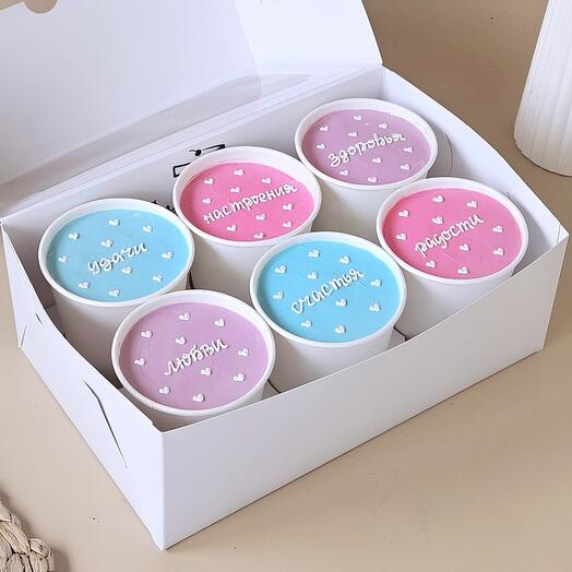 Тортики в стакане (cake to go) 6 шт