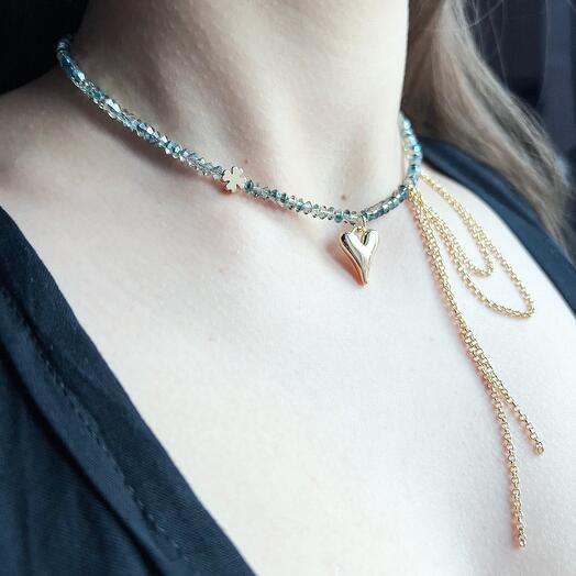 Чокер циркон позолота