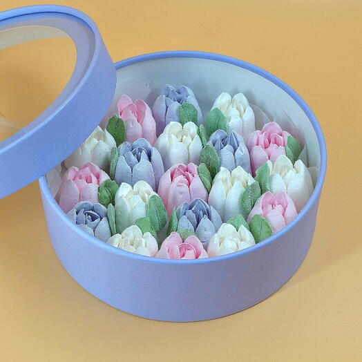 Тюльпаны из зефира МИКС фиолет d20