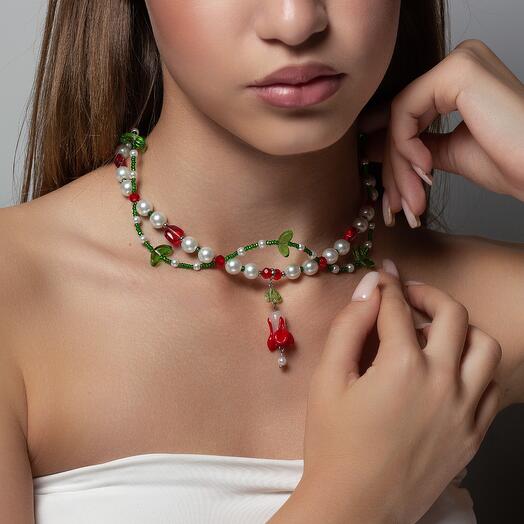 Колье цветы