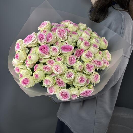 Монобукет из 15 кустовых роз Джелато