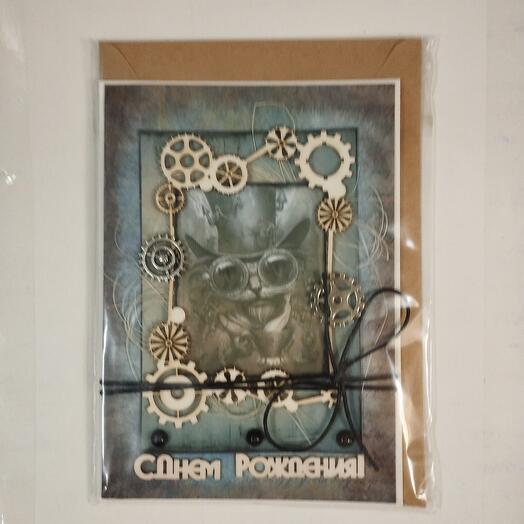 Открытка с конвертом для денег ручной работы