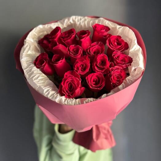 -25%АКЦИЯ🌹Монобукет "Яркая любовь"/роза Кения /Цветы Уфа/Цветы в Уфе/Доставка цветов Уфа