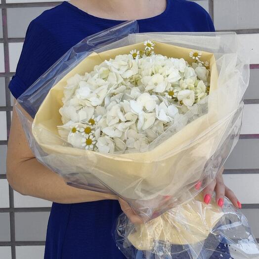 Букет "Воздушный"  (гортензия,  танацетум)