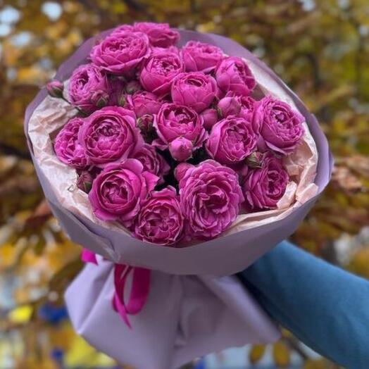 Букет пионовидных роз💜