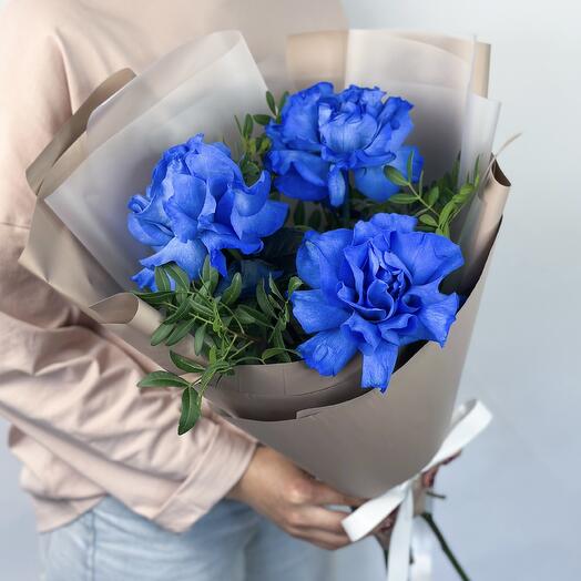 Blue French roses in craft