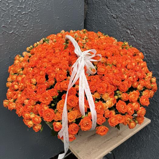 Корзина с цветами оранжевый Рай 🧡