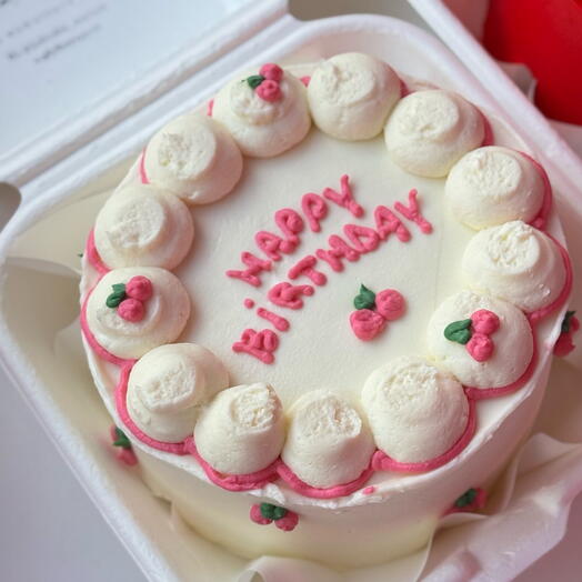 Торт бенто розовые вишенки