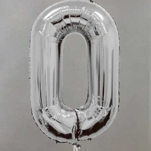 Шар Цифра 0 серебро