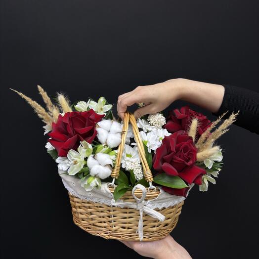Корзина для пикника с цветами (АКП)
