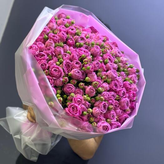 Мисти баблз кустовые пион розы 39шт